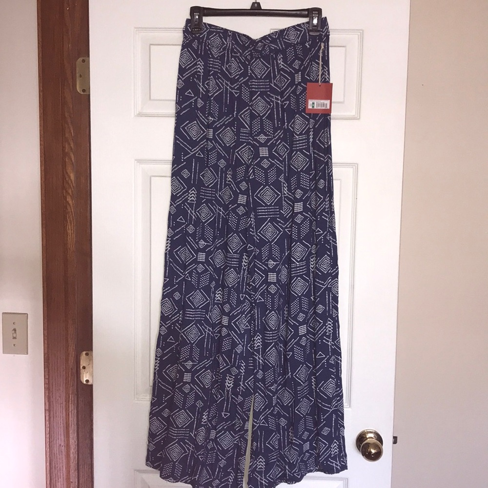 Blue and white boho pants
